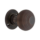 Beehive 50mm Rim/Mortice Door Knob Aged Bronze-Rim Door Knobs-Yester Home