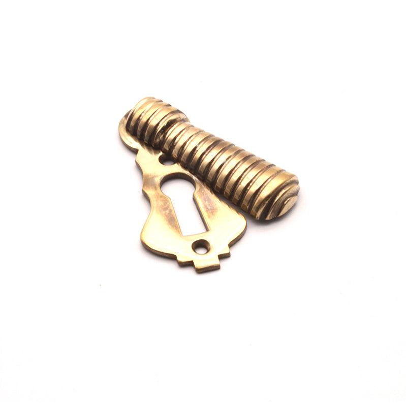 Beehive Escutcheon Aged Brass-Escutcheons-Yester Home