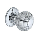 Beehive Large 60mm Mortice Door Knob Polished Chrome-Mortice Door Knobs-Yester Home