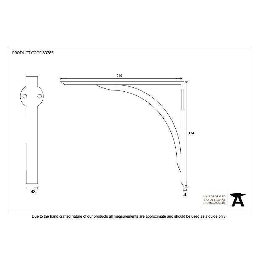 Beeswax 10'' x 7'' Curved Shelf Bracket | From The Anvil-9 - 10" Shelf Brackets-Yester Home