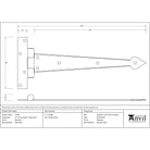 Beeswax 12" Arrow Head T Hinge (pair) | From The Anvil-T Hinges-Yester Home