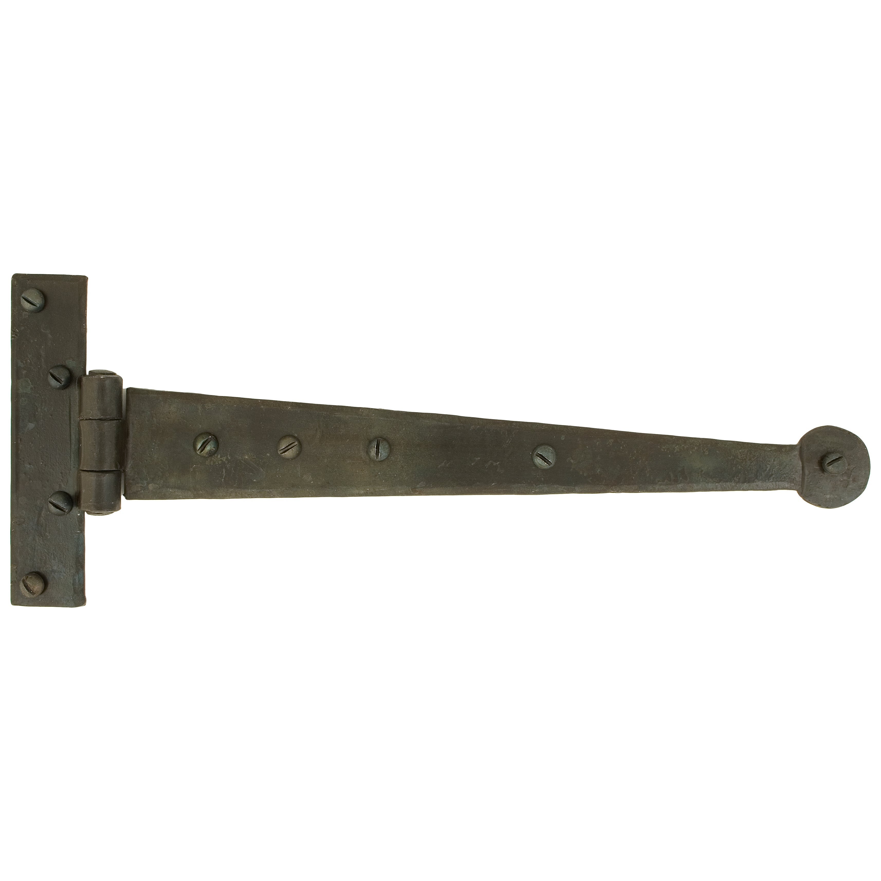 Beeswax 12" Penny End T Hinge (pair) | From The Anvil-T Hinges-Yester Home