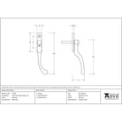 Beeswax 16mm Peardrop Espag - RH | From The Anvil - Espag. Fasteners - From The Anvil - Yester Home