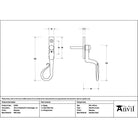 Beeswax 16mm Shepherd's Crook Espag - LH - Espag. Fasteners - From The Anvil - Yester Home