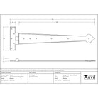 Beeswax 22" Arrow Head T Hinge (pair) | From The Anvil - T Hinges - From The Anvil - Yester Home