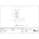 Beeswax 3¼" HL Hinge (pair) | From The Anvil-H & HL Hinges-Yester Home