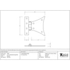 Beeswax 3¼" Half Butterfly Hinge (pair) | From The Anvil - Butterfly Hinges - From The Anvil - Yester Home