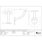 Beeswax 3" Handrail Bracket | From The Anvil-Handrail Brackets-Yester Home