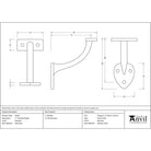 Beeswax 3" Handrail Bracket | From The Anvil - Handrail Brackets - From The Anvil - Yester Home
