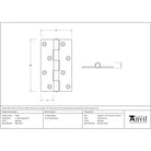 Beeswax 4" Butt Hinge (pair) | From The Anvil-Butt Hinges-Yester Home