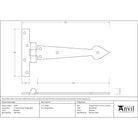 Beeswax 6" Arrow Head T Hinge (pair) | From The Anvil-T Hinges-Yester Home