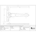 Beeswax 6" Arrow Head T Hinge (pair) | From The Anvil - T Hinges - From The Anvil - Yester Home