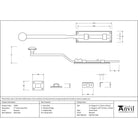 Beeswax 6" French Door Bolt | From The Anvil - Bolts - From The Anvil - Yester Home