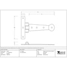 Beeswax 6" Penny End T Hinge (pair) | From The Anvil-T Hinges-Yester Home
