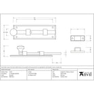 Beeswax 6" Straight Knob Bolt | From The Anvil - Bolts - From The Anvil - Yester Home