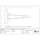 Beeswax 9" Arrow Head T Hinge (pair) | From The Anvil-T Hinges-Yester Home