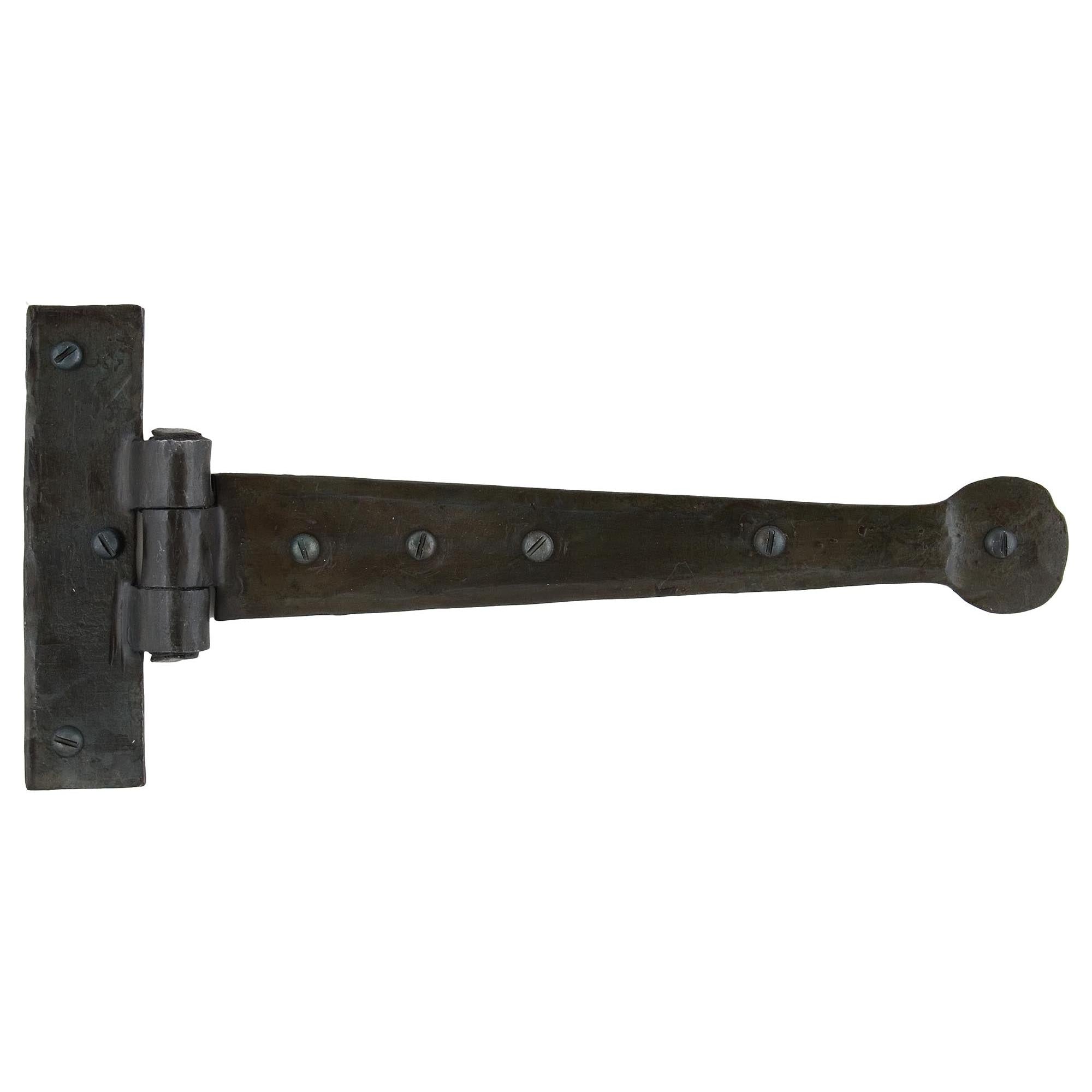 Beeswax 9" Penny End T Hinge (pair) | From The Anvil - T Hinges - From The Anvil - Yester Home