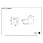 Beeswax Ball Curtain Finial (pair) | From The Anvil-Finials-Yester Home