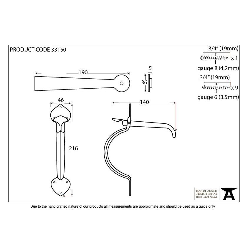 Beeswax Gothic Thumblatch | From The Anvil-Thumblatches-Yester Home