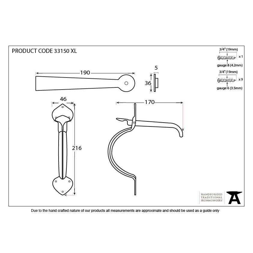 Beeswax Gothic Thumblatch - XL | From The Anvil-Thumblatches-Yester Home