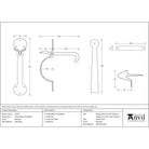 Beeswax Heavy Bean Thumblatch | From The Anvil - Thumblatches - From The Anvil - Yester Home