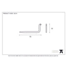 Beeswax L Hook - Small | From The Anvil-L Hooks-Yester Home