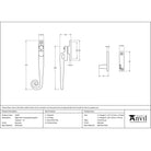 Beeswax LH Locking Night-vent Monkeytail Fastener | From The Anvil - Night-Vent Fasteners - From The Anvil - Yester Home