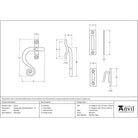 Beeswax Locking Monkeytail Fastener - LH | From The Anvil - Locking Fasteners - From The Anvil - Yester Home