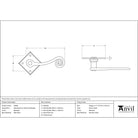 Beeswax Monkeytail Lever on Rose Set (Diamond) | From The Anvil-Lever on Rose-Yester Home