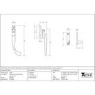 Beeswax Night-Vent Locking Peardrop Fastener - RH | From The Anvil - Night-Vent Fasteners - From The Anvil - Yester Home