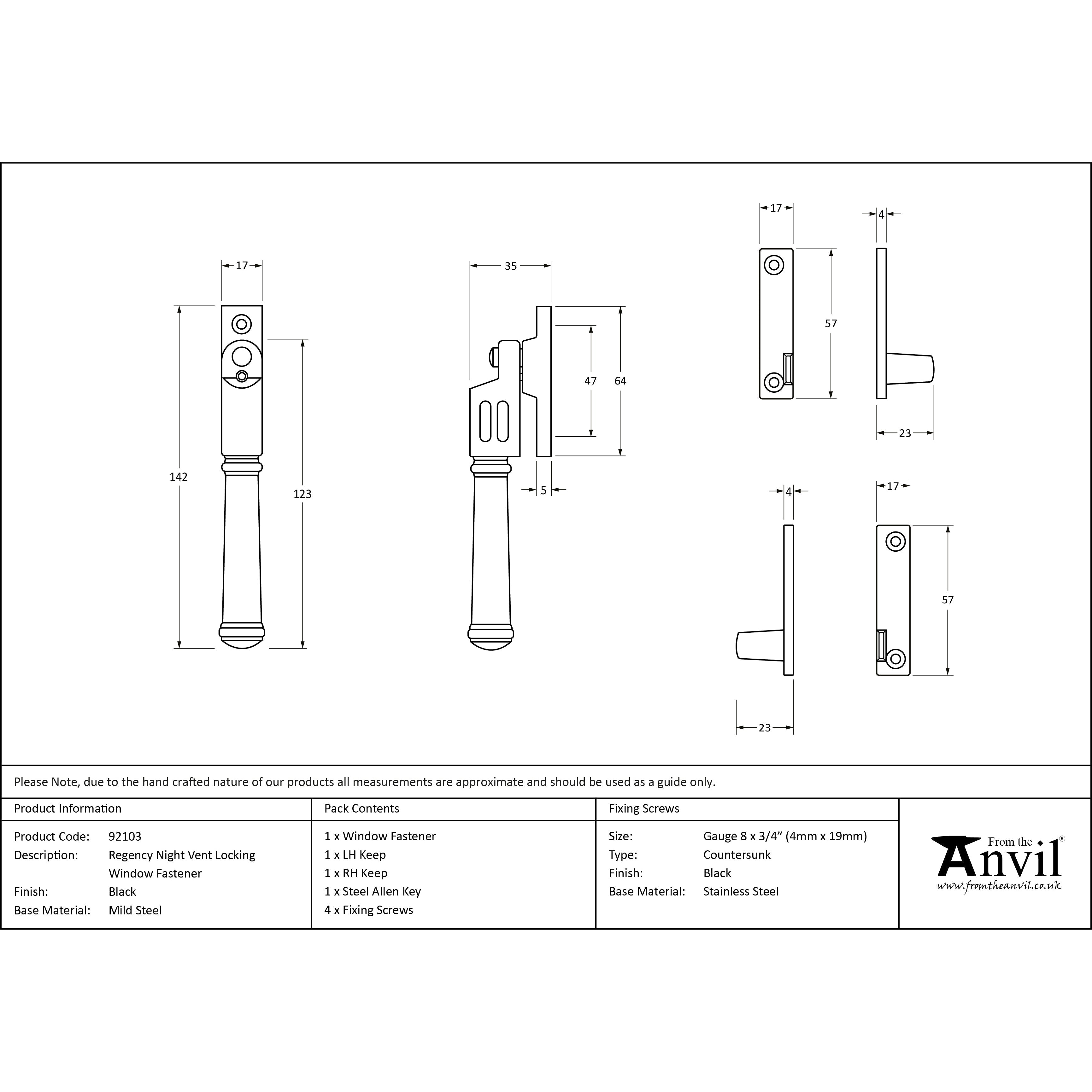 Beeswax Regency Cabinet Knob - Large | From The Anvil-Cabinet Knobs-Yester Home