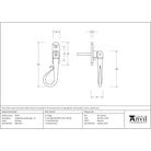 Beeswax Shepherd's Crook Espag - LH | From The Anvil - Espag. Fasteners - From The Anvil - Yester Home