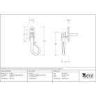 Beeswax Shepherd's Crook Espag - RH | From The Anvil - Espag. Fasteners - From The Anvil - Yester Home