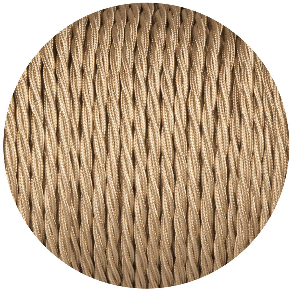 Beige Twisted Fabric Braided Cable