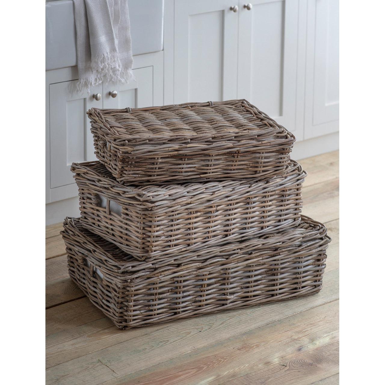 Bembridge Basket with Lid, Large - Rattan-Baskets-Yester Home