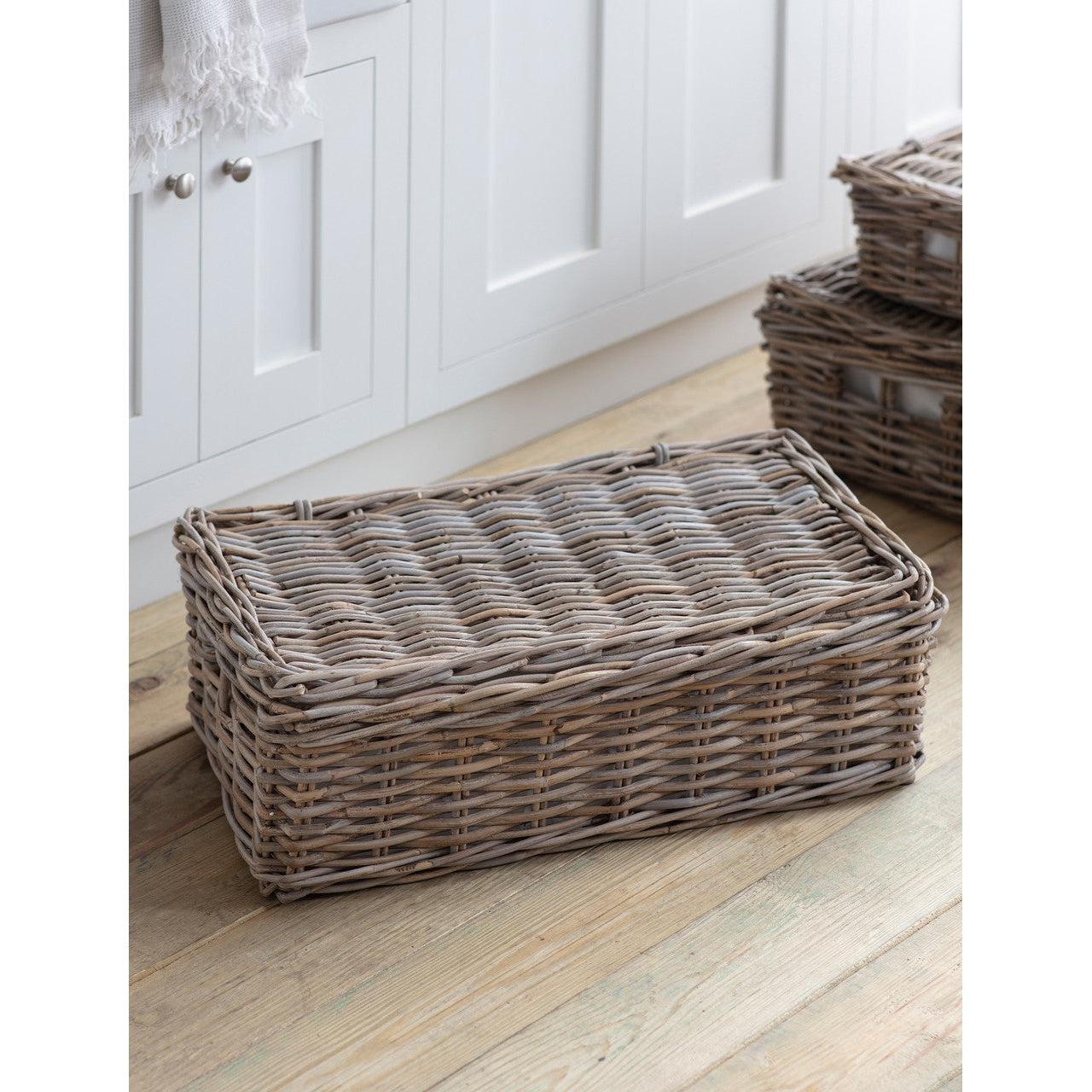Bembridge Basket with Lid, Medium - Rattan-Baskets-Yester Home