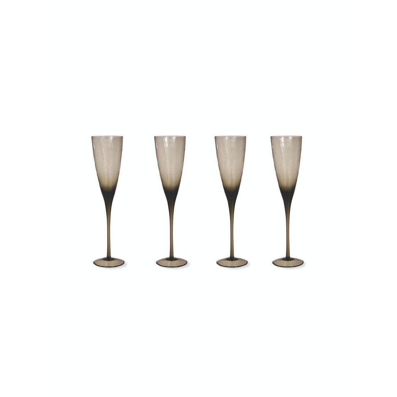 Berkeley Champagne Glasses - Set of 4 - Smoke - Glass - Champagne Glasses - Garden Trading - Yester Home