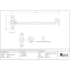 Black 10" Forged Cabin Hook | From The Anvil-Cabin Hooks-Yester Home