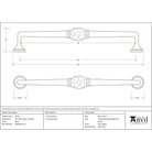 Black 10" Hammered D Handle | From The Anvil-D Handles-Yester Home