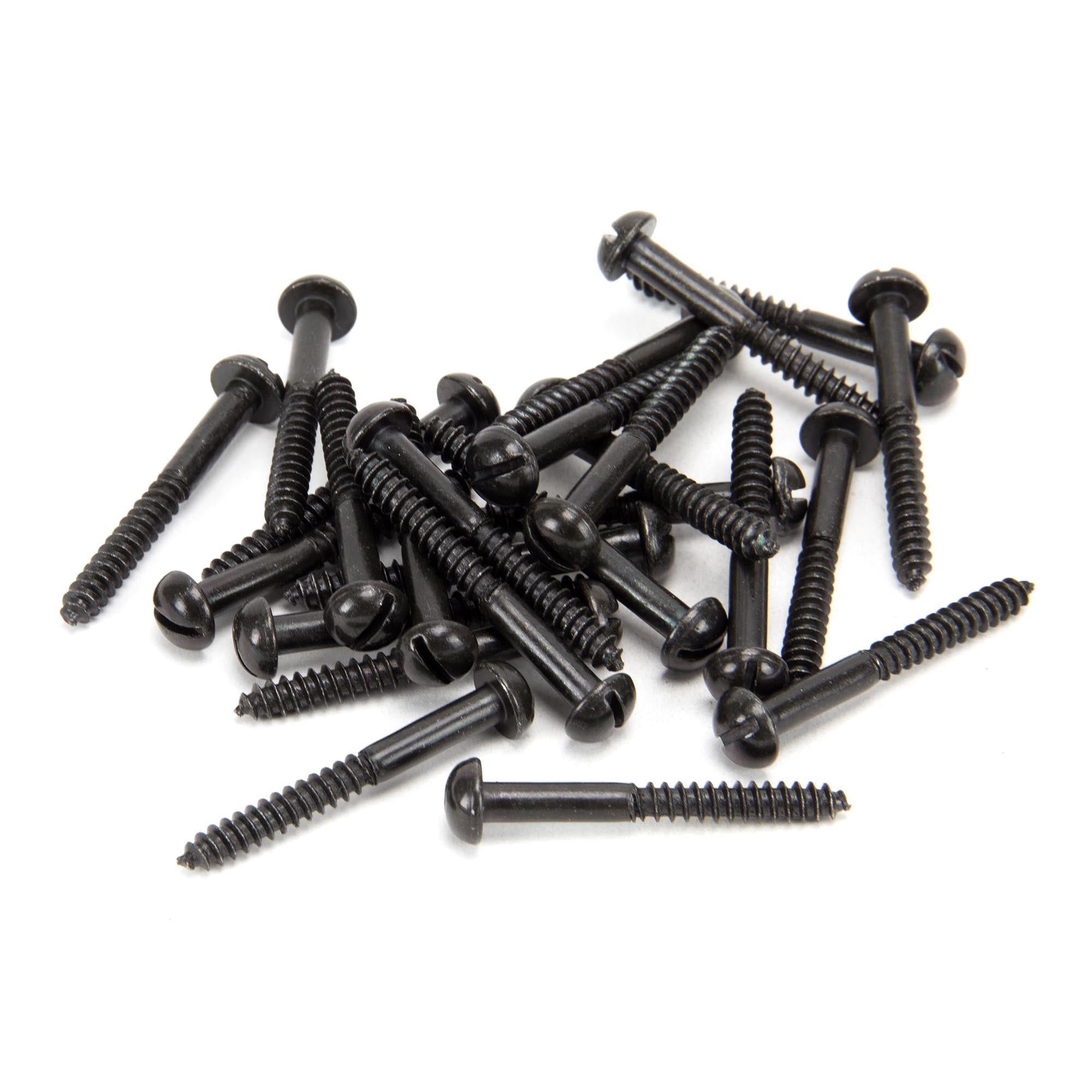 Black 10 x 1 1/2" Round Head Screws (25) | From The Anvil - Screws & Bolts - From The Anvil - Yester Home