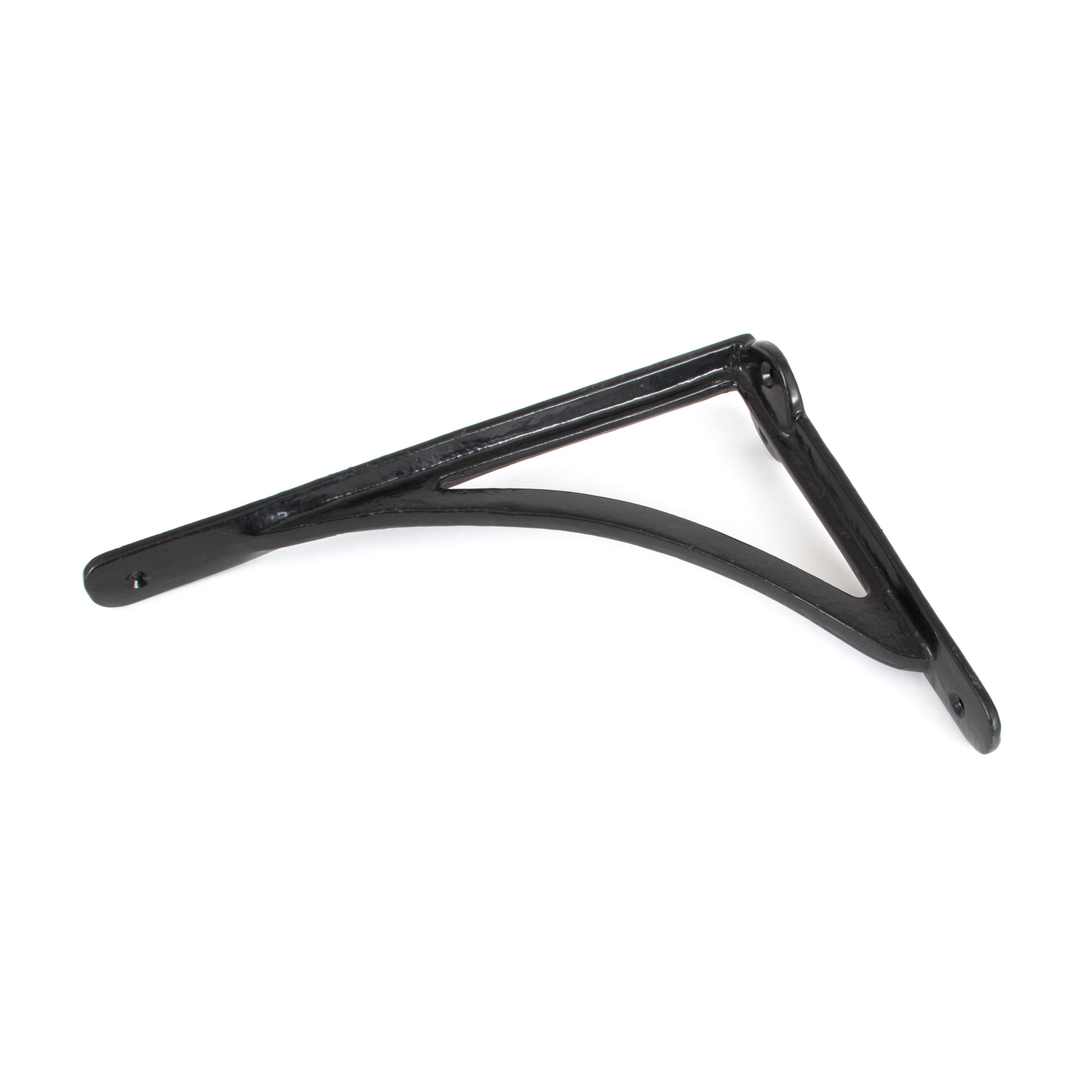Black 10'' x 7'' Curved Shelf Bracket | From The Anvil-9 - 10" Shelf Brackets-Yester Home