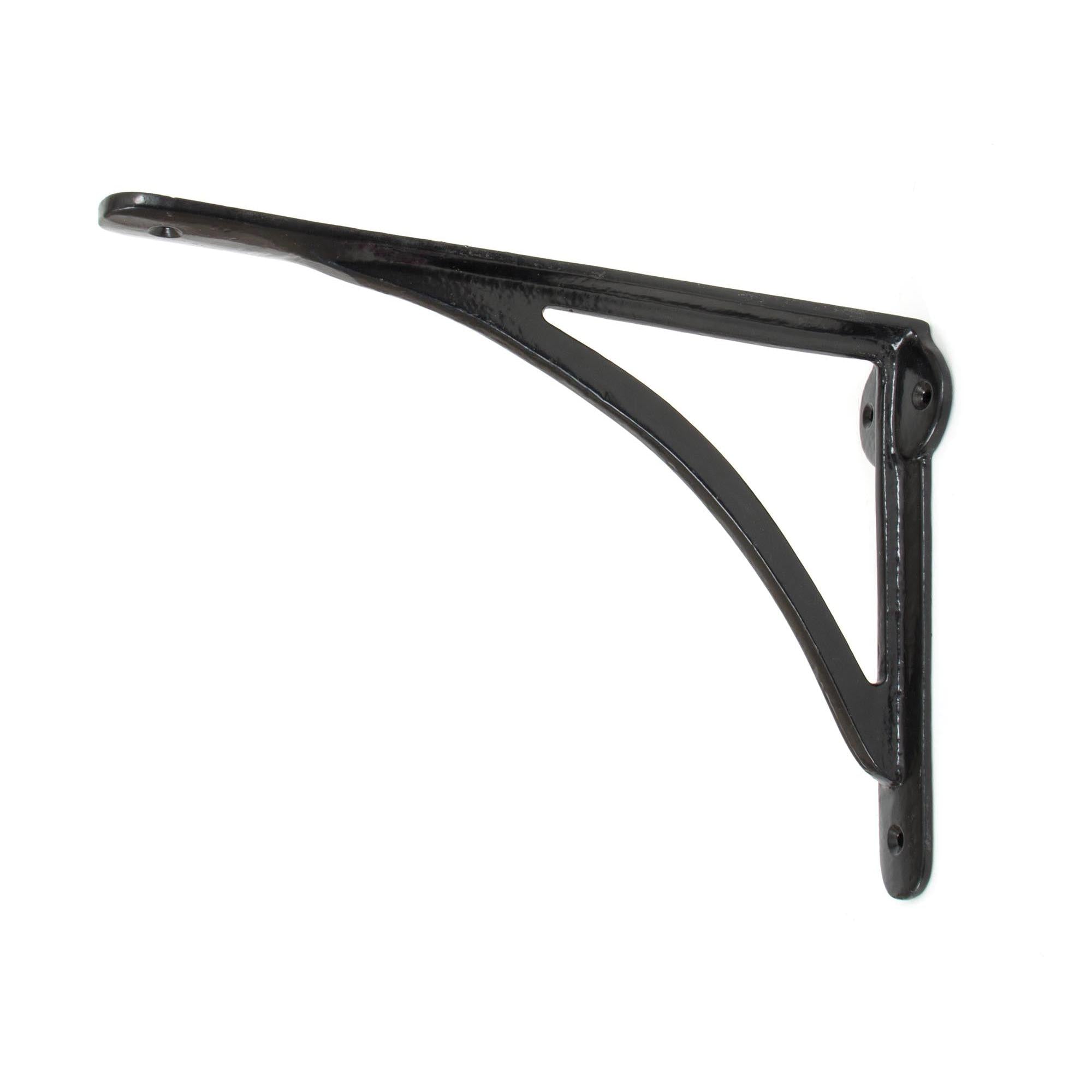 Black 10'' x 7'' Curved Shelf Bracket | From The Anvil - 9 - 10" Shelf Brackets - From The Anvil - Yester Home