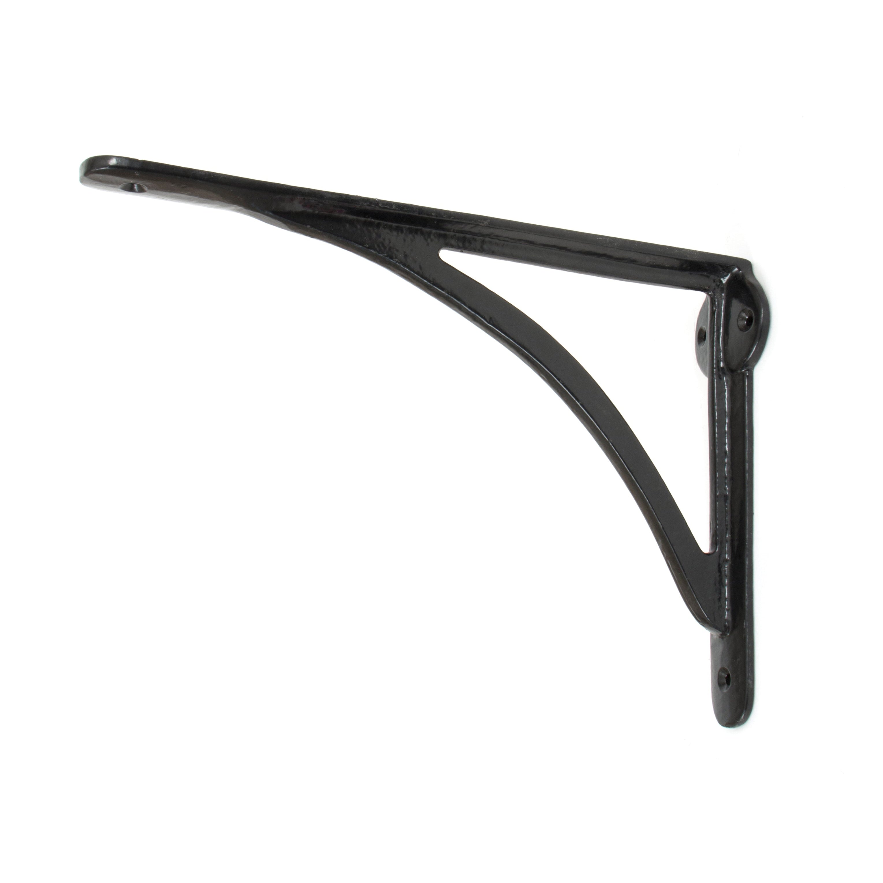 Black 10'' x 7'' Curved Shelf Bracket | From The Anvil-9 - 10" Shelf Brackets-Yester Home