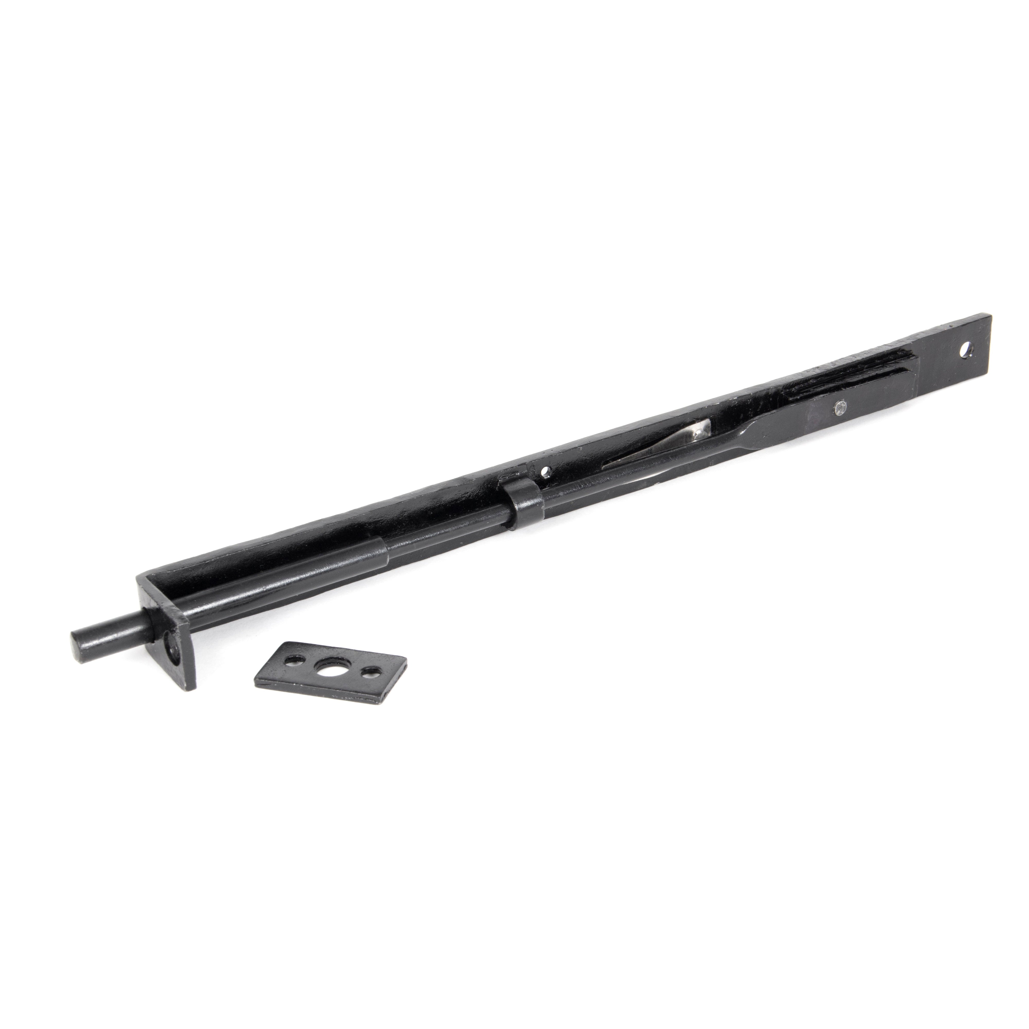 Black 12" Flush/Slide Door Bolt | From The Anvil-Bolts-Yester Home