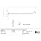 Black 12" Forged Cabin Hook | From The Anvil-Cabin Hooks-Yester Home