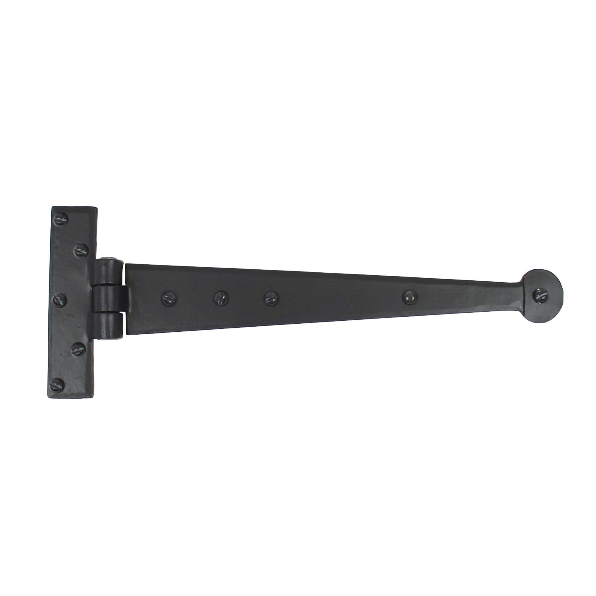 Black 12" Penny End T Hinge (pair) | From The Anvil - T Hinges - From The Anvil - Yester Home