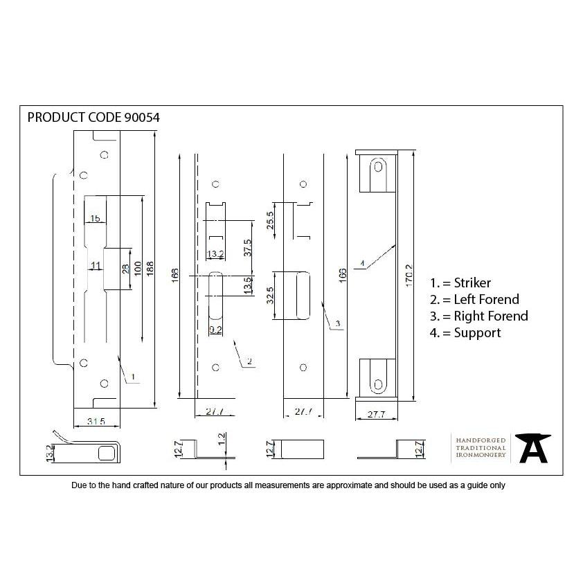 Black ½" Rebate Kit for HD Sash Lock | From The Anvil-Sash Locks-Yester Home