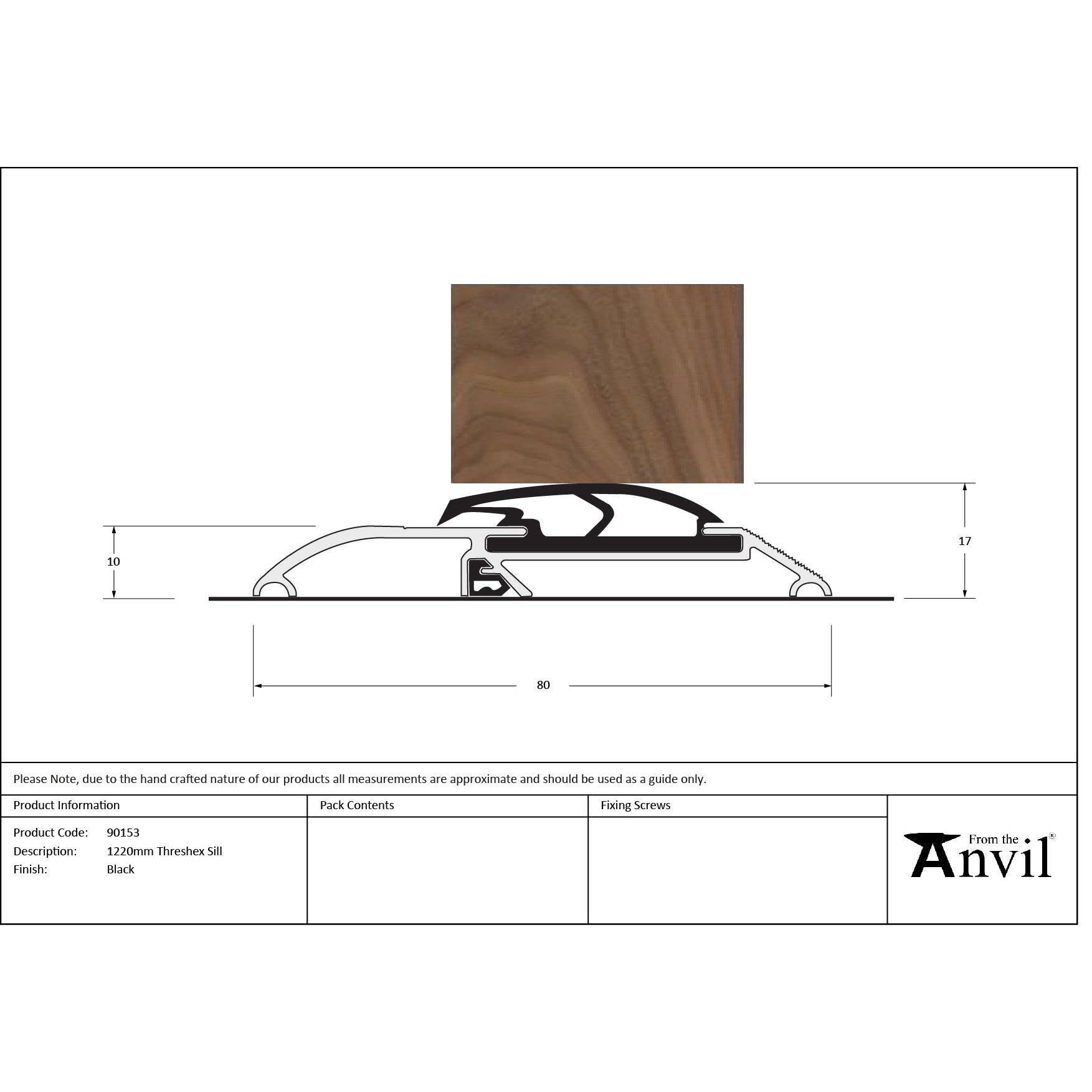 Black 1219mm Threshex Sill | From The Anvil - Sills - From The Anvil - Yester Home