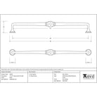 Black 13 1/2" Hammered D Handle | From The Anvil - D Handles - From The Anvil - Yester Home