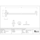 Black 16" Forged Cabin Hook | From The Anvil-Cabin Hooks-Yester Home